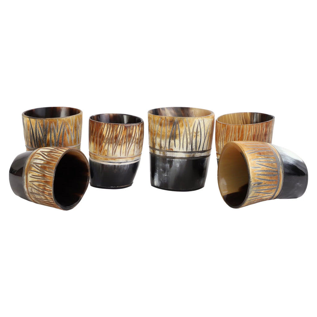 Drinking Horn Shot Cup Glass Ceramic Food Safe 6 Pack Q7644