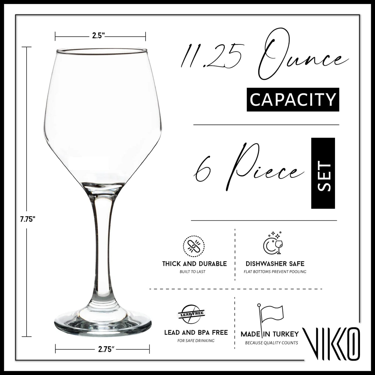 Stemmed Wine Glasses Set Of 6 D770