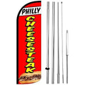 PHILLY CHEESESTEAK 15 Ft Tall Windless Swooper Flag Feather Banner Sign Kit D51043