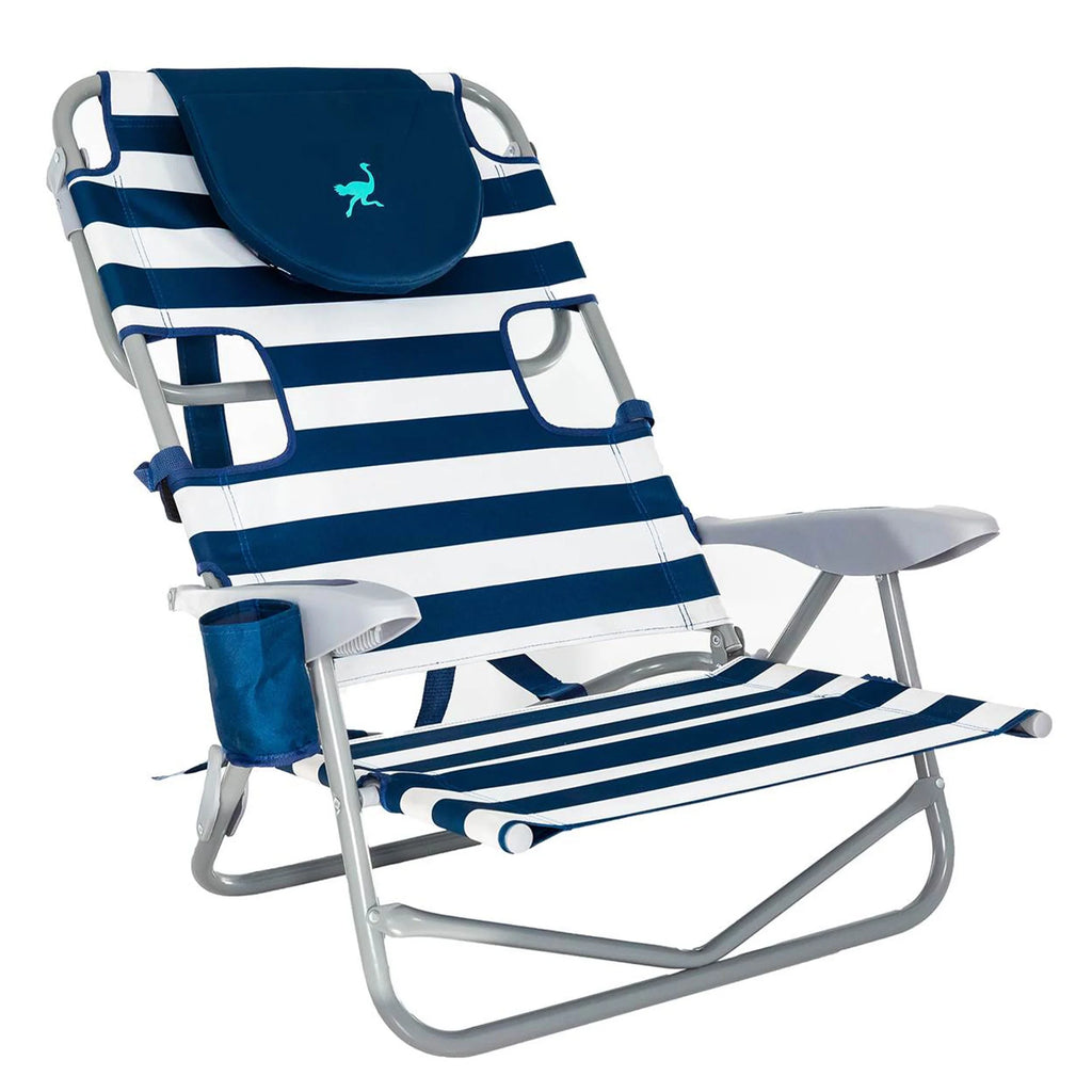 Striped Blue Reclining Beach Chair D56534