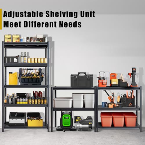 5-Tiers Adjustable Heavy Duty Metal Shelving 2200LBS Black K62192