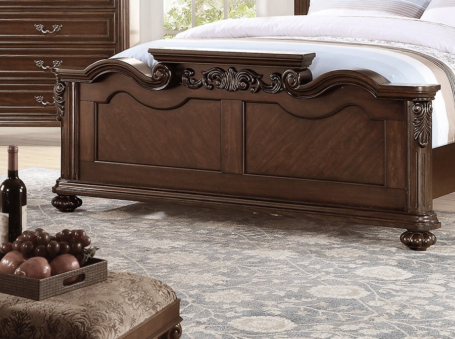 4pcs Tufted Panel Eastern King Bed Dresser Mirror Nightstand G8577