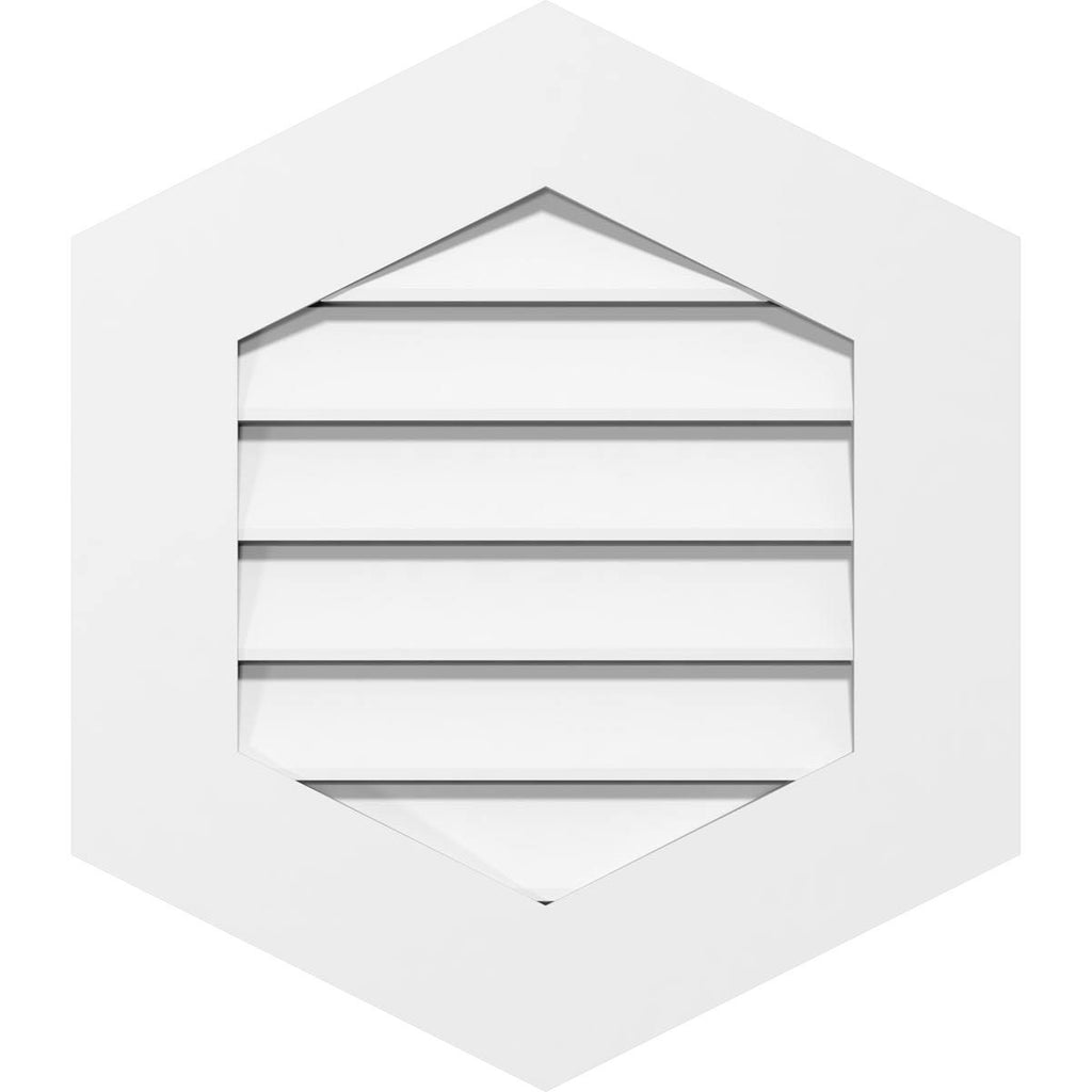 40x22 Vertical Peaked Surface Mount PVC Gable Vent J1534