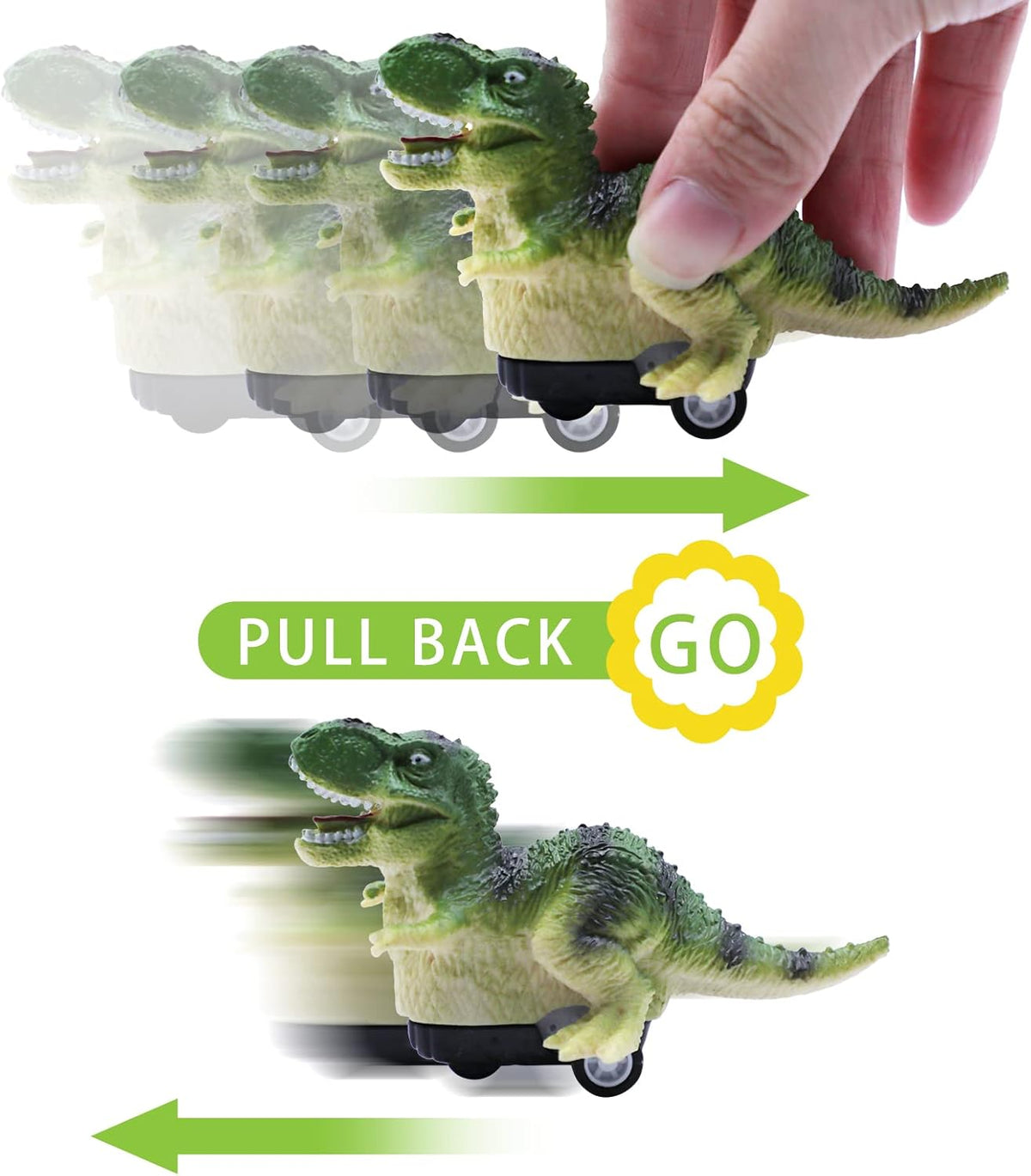 4 Pack Jumbo Prefilled Easter Eggs with Dinosaur Pull Back Cars H50062