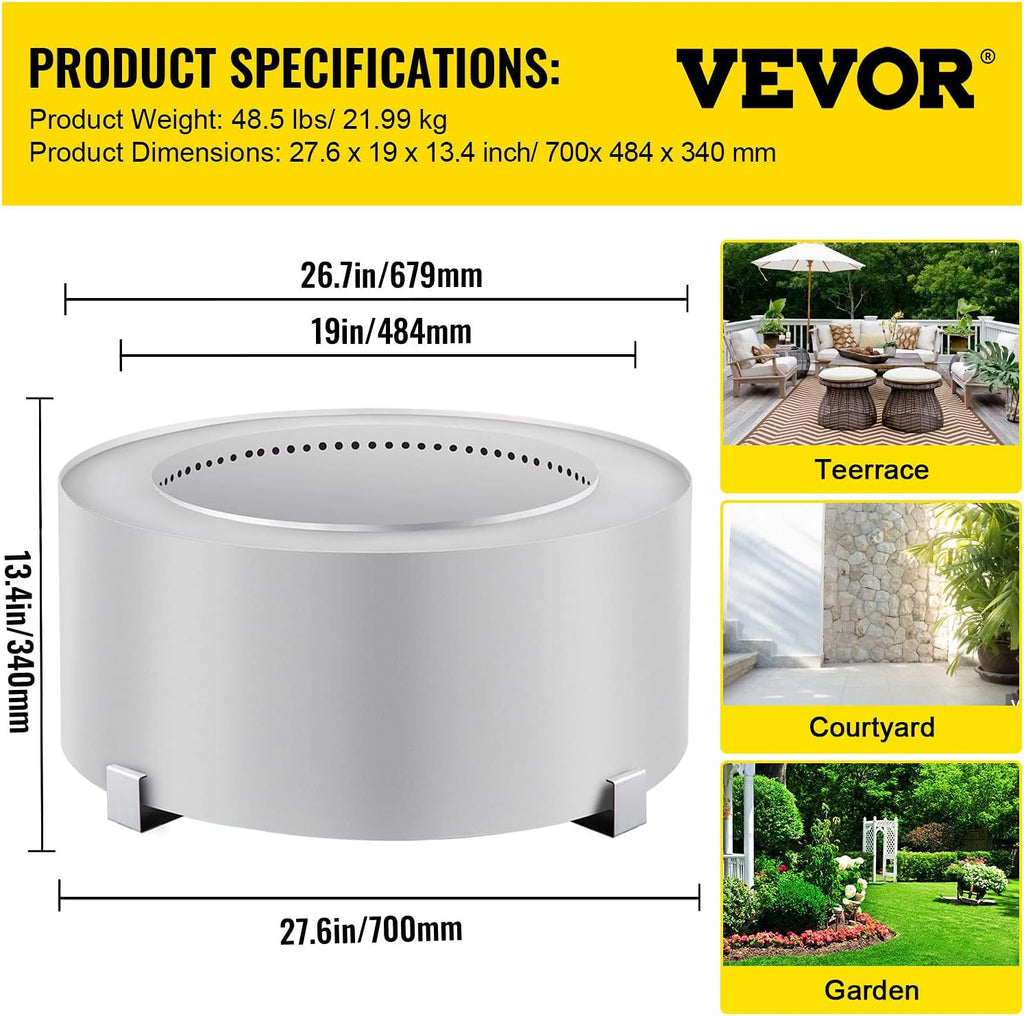 Stainless Steel Smokeless Fire Pit W66867
