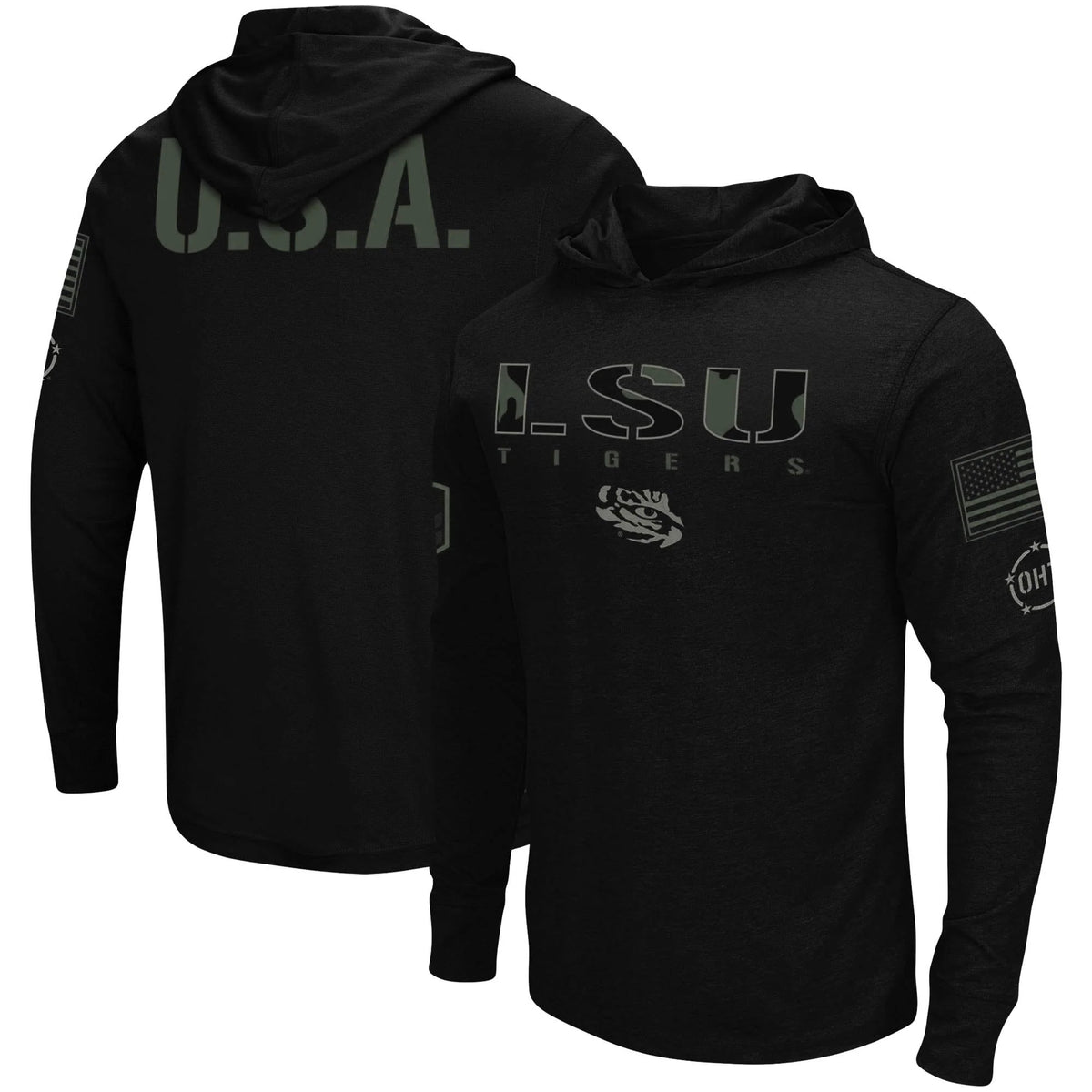 Black LSU Tigers Hoodie Long Sleeve T-Shirt F693044