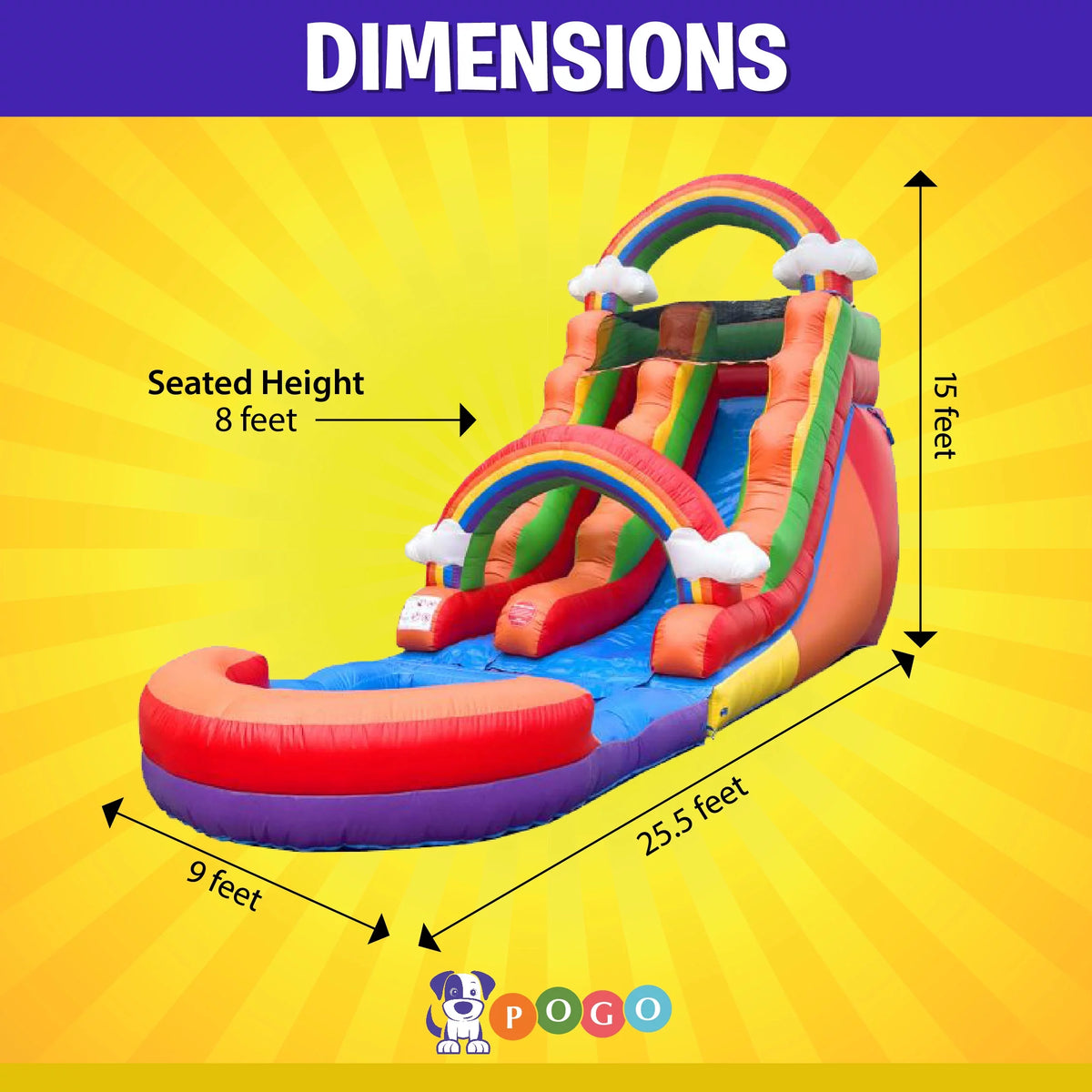 Inflatable Water Slide with Blower, 15 ft V139185