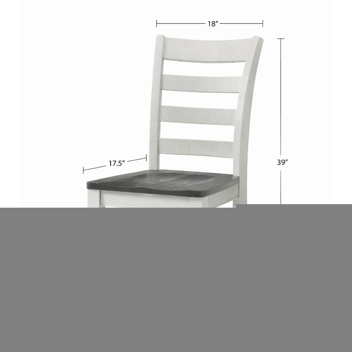 White Solid Wood Dining Chair Set of 2 V81460