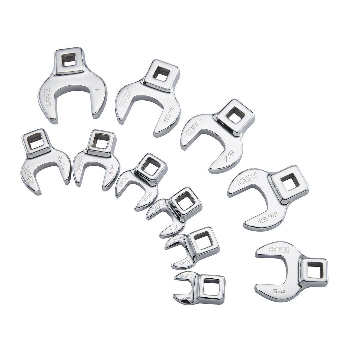3/8 in. Drive SAE Crowfoot Wrench Set, 11-Piece D7518