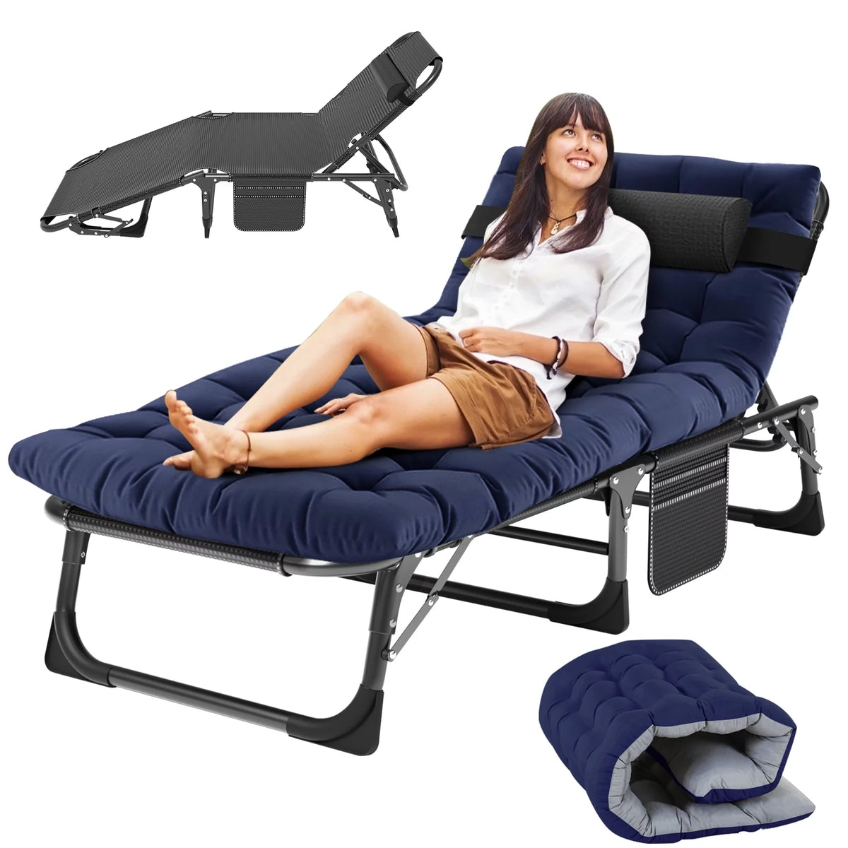 Adjustable 4-Position Folding Camping Cot X107