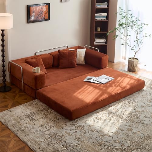 Green Corduroy Convertible Sofa Bed J82436