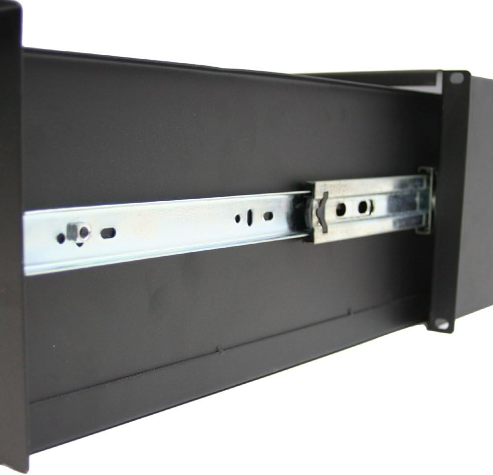 19 Rack Mount 4U Key Lock Drawer Black Z205368