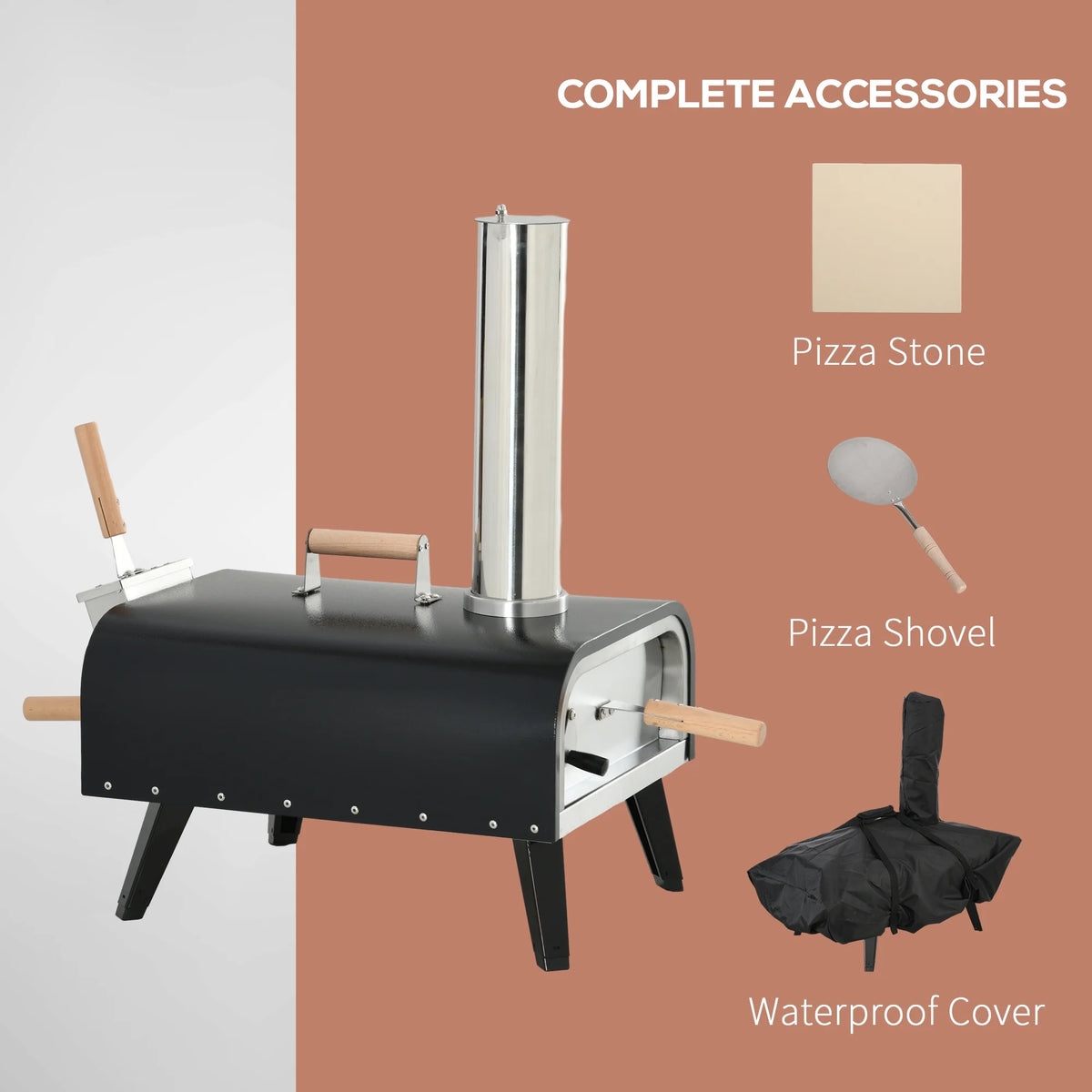 Outdoor Wood Fired Pizza Oven with Stone W680