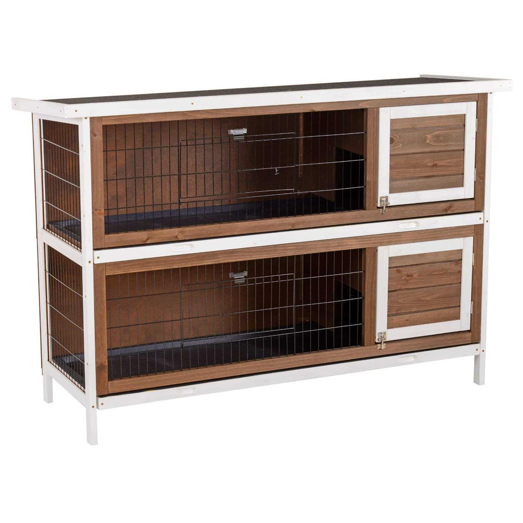 2-Story Wooden Rabbit Hutch with Lockable Doors R337870