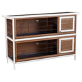2-Story Wooden Rabbit Hutch with Lockable Doors R337870