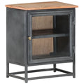Gray Solid Acacia Wood Bedside Cabinet Z75357