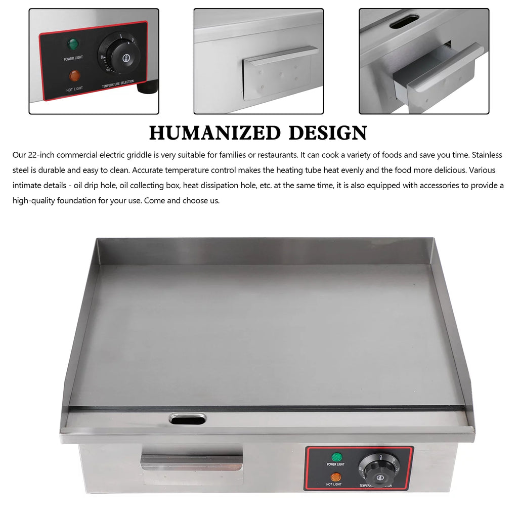 22" Commercial Electric Griddle 3000W M7680