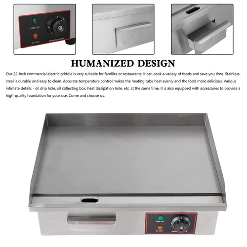 22" Commercial Electric Griddle 3000W M7680
