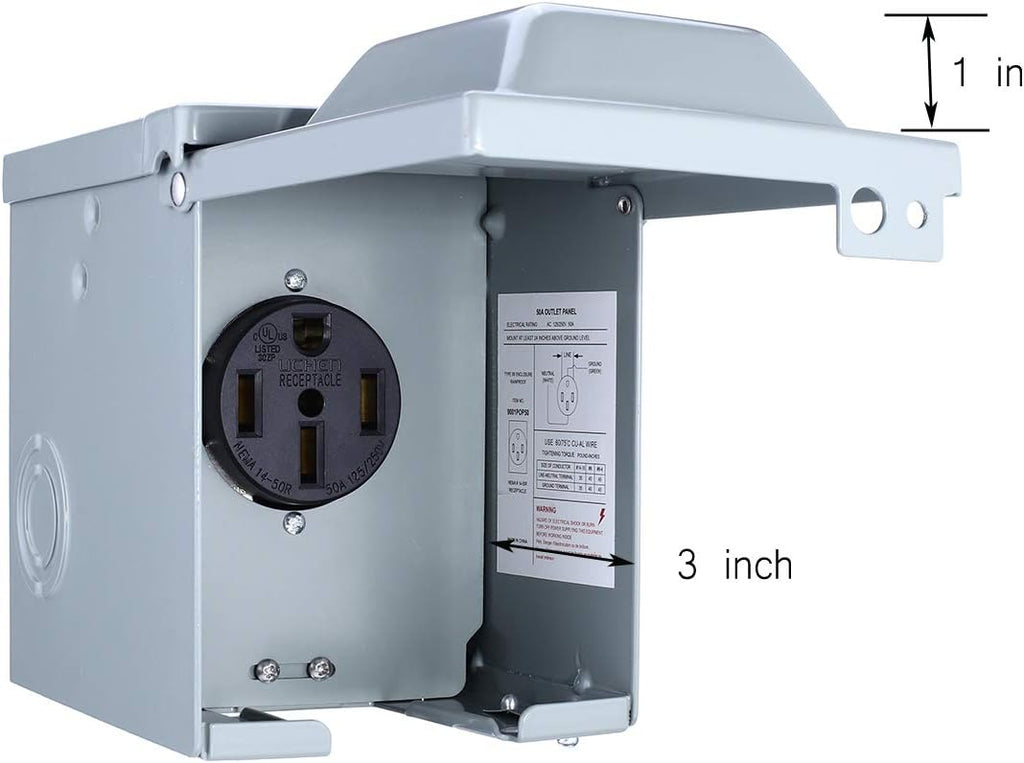 50 Amp 125/250 Volt RV Power Outlet Box G768578