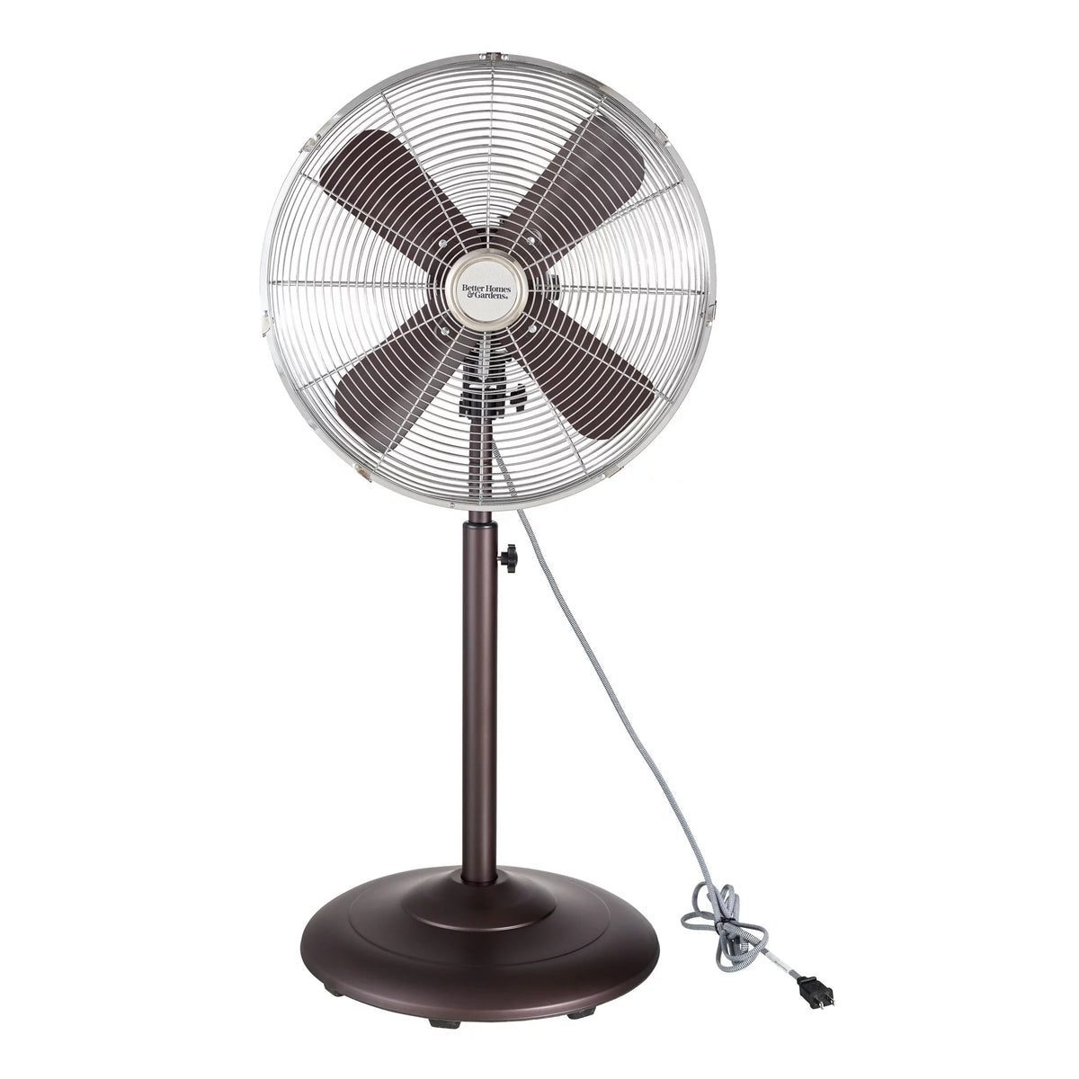 16 inch Adjustable Height Oscillating 3-Speed Metal Stand Fan in Red B871641