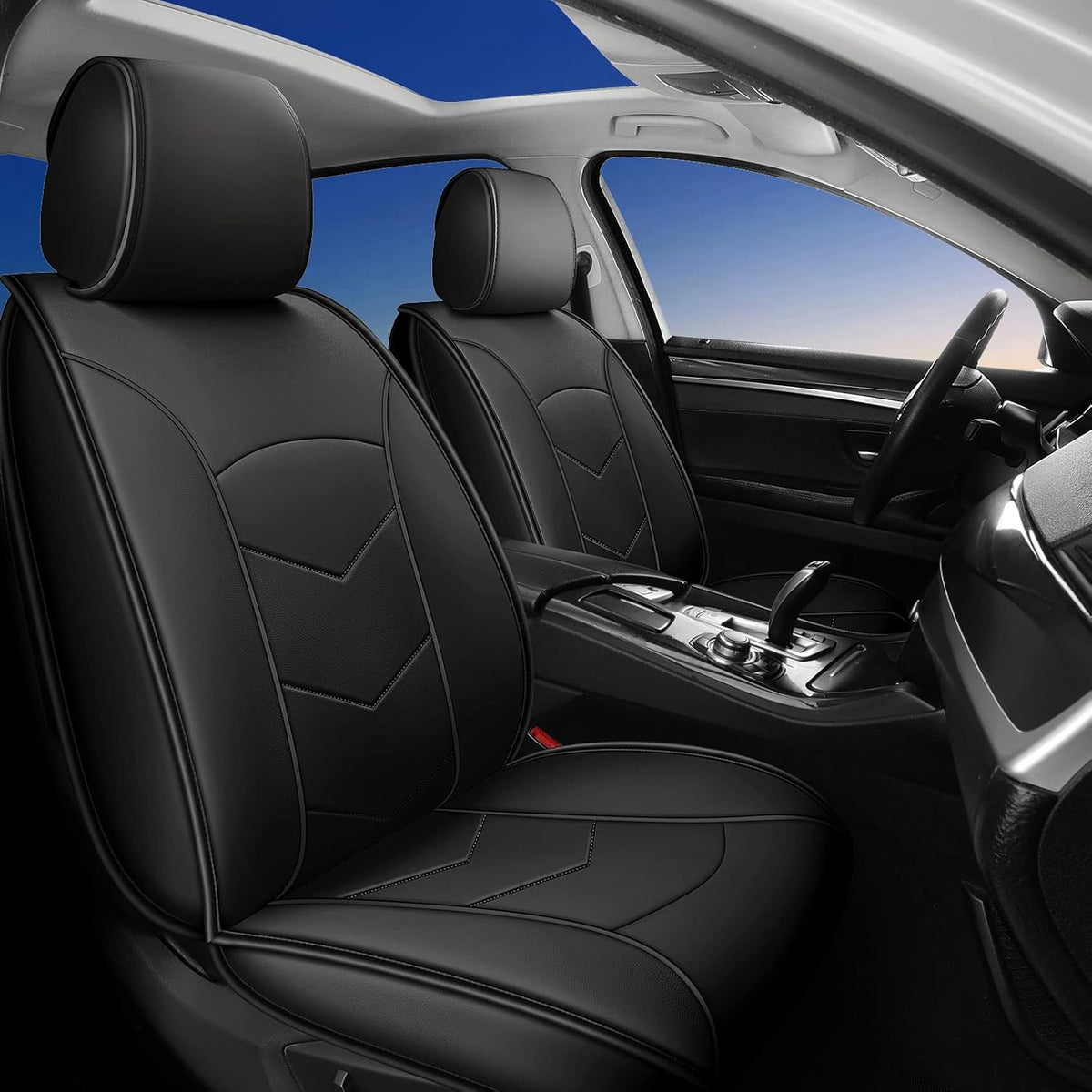 Leather Car Seat Covers Full Set 5 Seats C96568