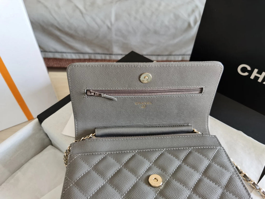 Grey Mini Flap Bag Y795