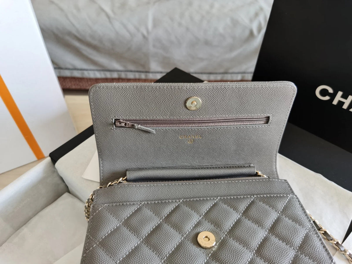 Grey Mini Flap Bag Y795