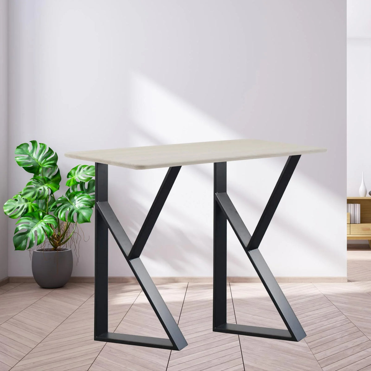 Black Metal Table Legs 2Pcs Z714279