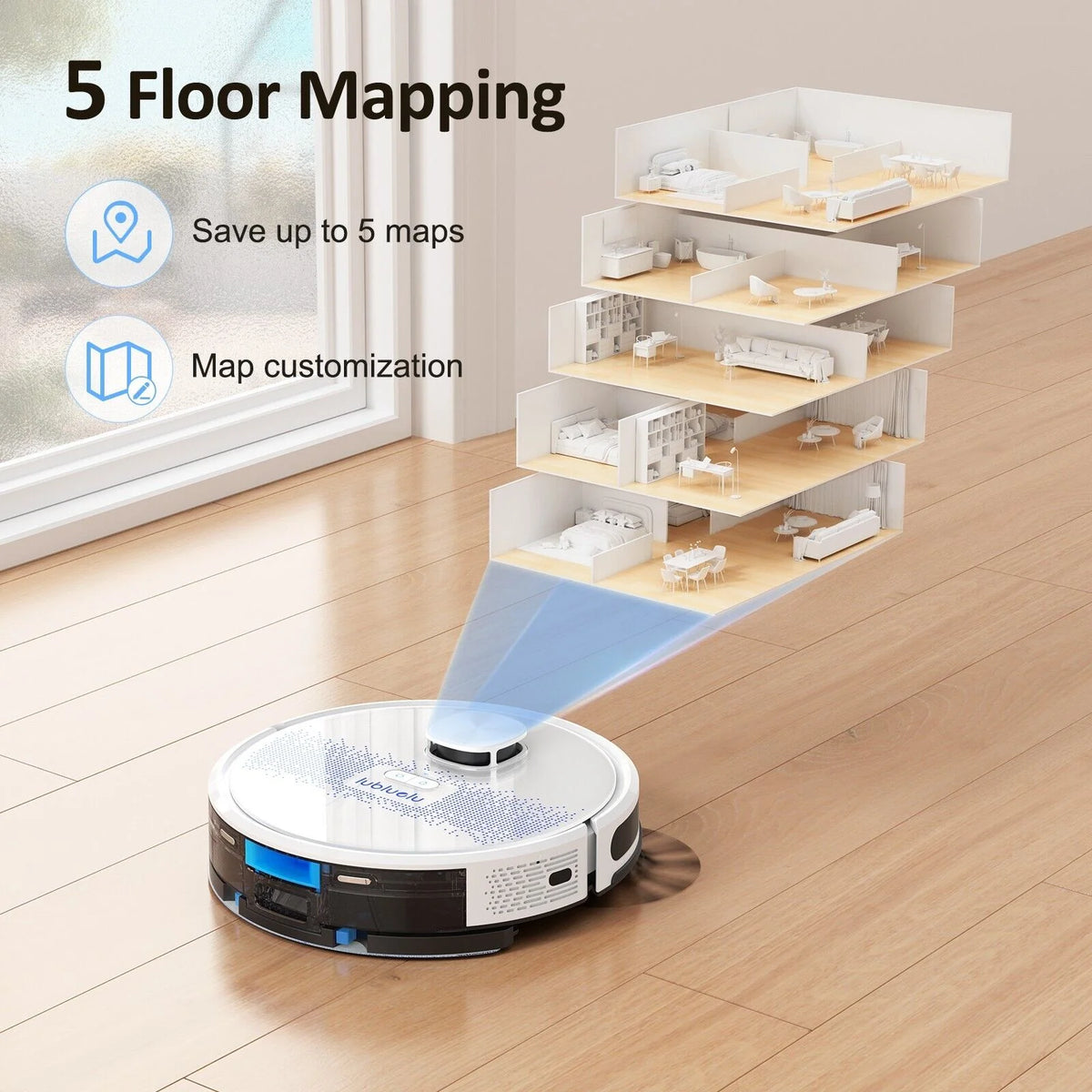2in1 Robot Vacuum and Mop Combo 230ML White T49099