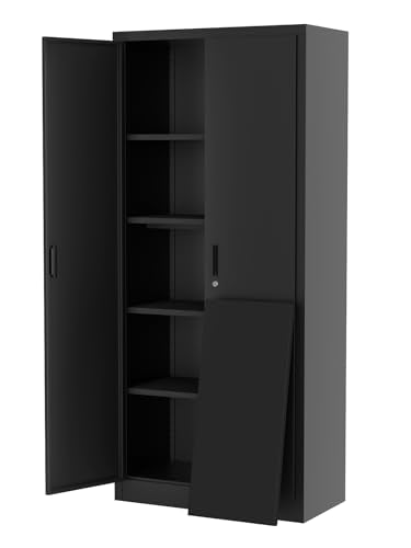 Metal Storage Cabinet with Lock, 4 Adjustable Shelves K4472