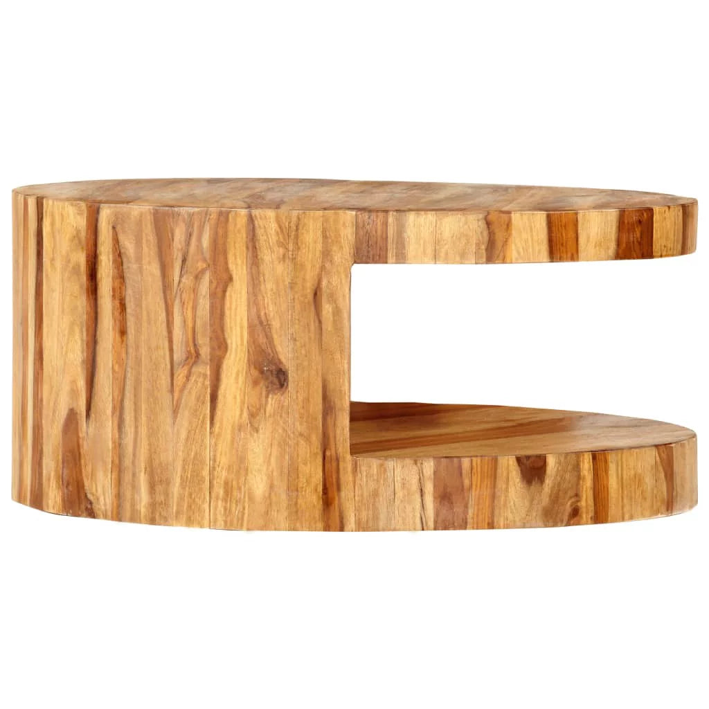 Round Solid Sheesham Wood Coffee Table I320066