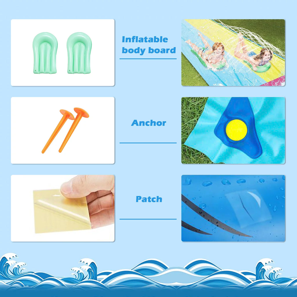 16FT Double Water Slides with Sprinklers H33177