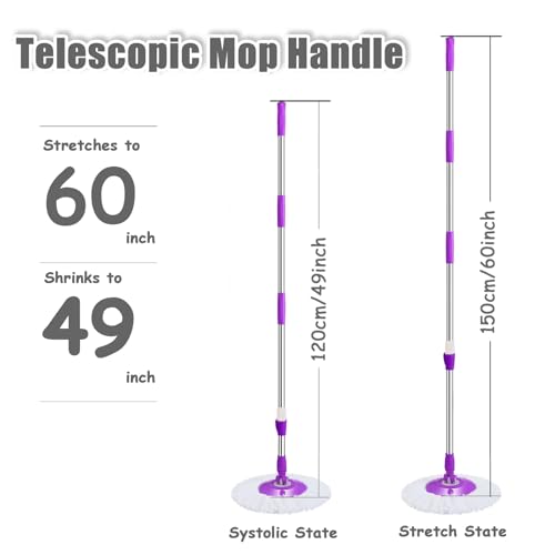 60-inch Rotating Telescopic Spin Mop Replacement Handle A78577