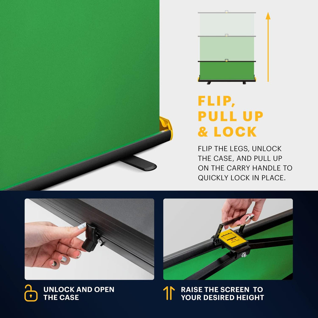 Portable Collapsible Green Screen Chroma Key Backdrop with Stand E2126