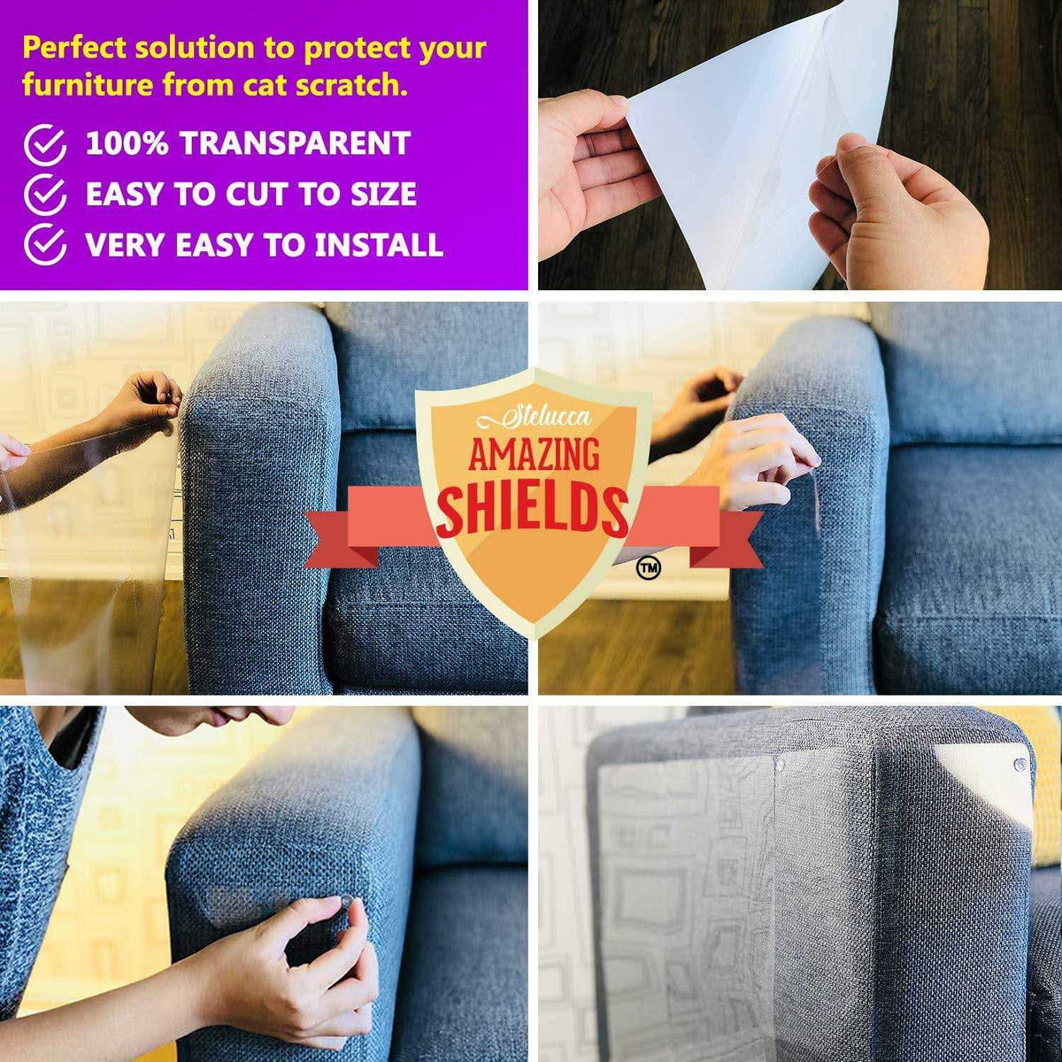 Cat Scratch Deterrent 6-Pack 17-inch x 12-inch Furniture Protectors Q64562