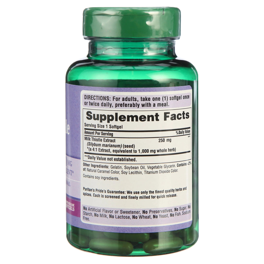 Milk Thistle 4:1 Extract 1000 Mg Softgels B85946