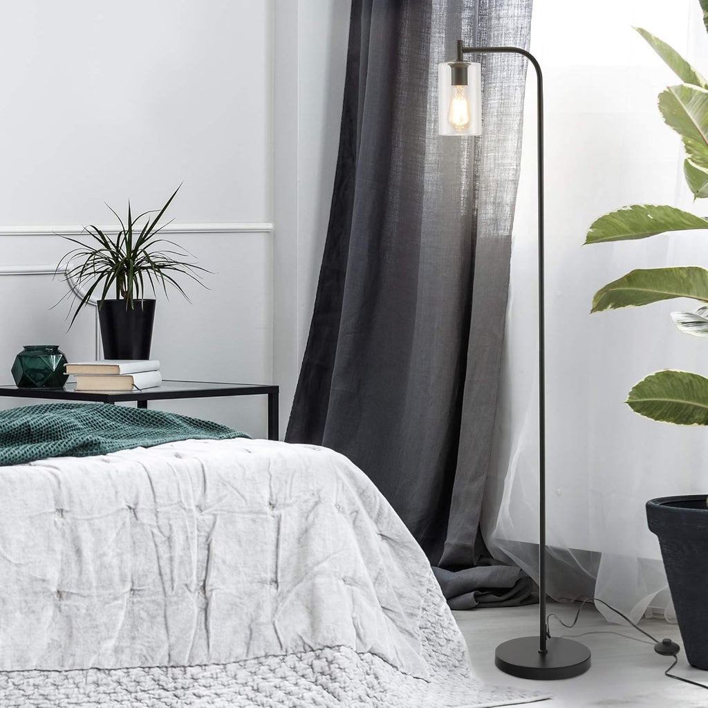 Black Floor Lamp with Glass Shade H869414