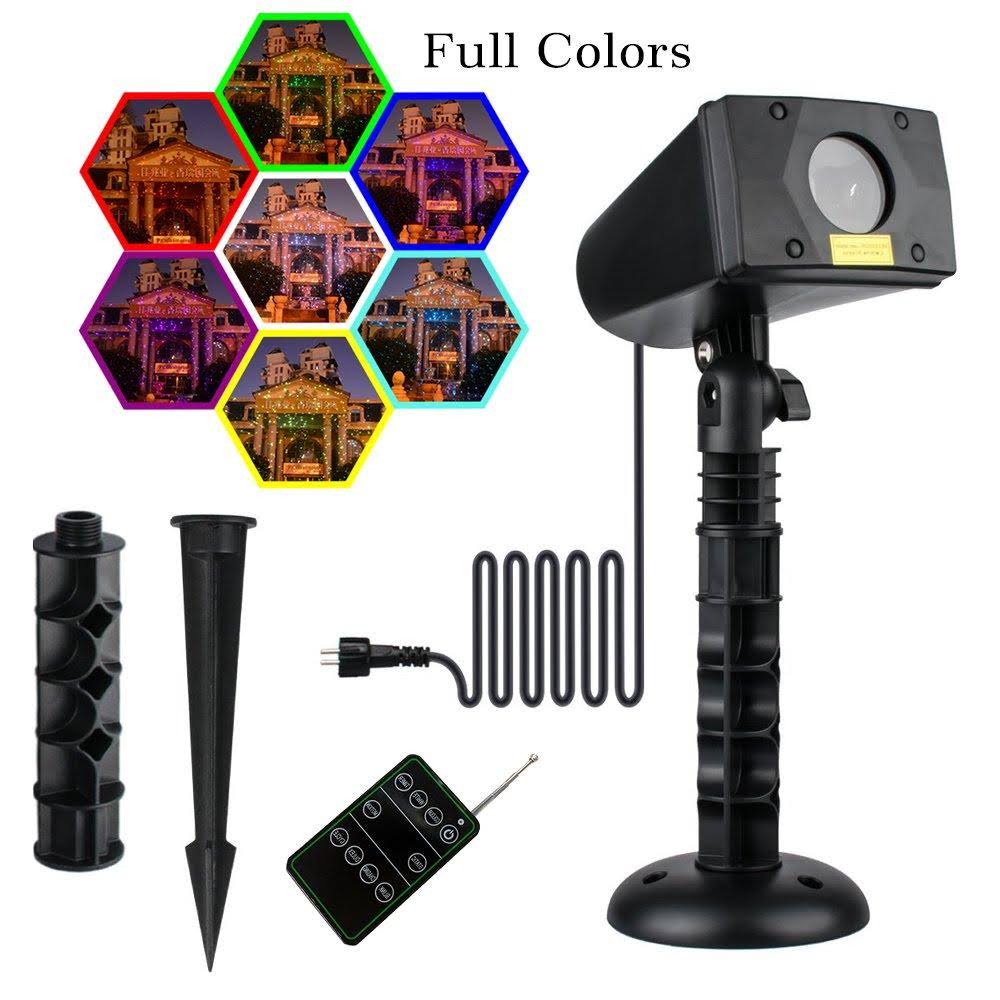 White 7 Color Laser Christmas Lights with Remote Control V3054