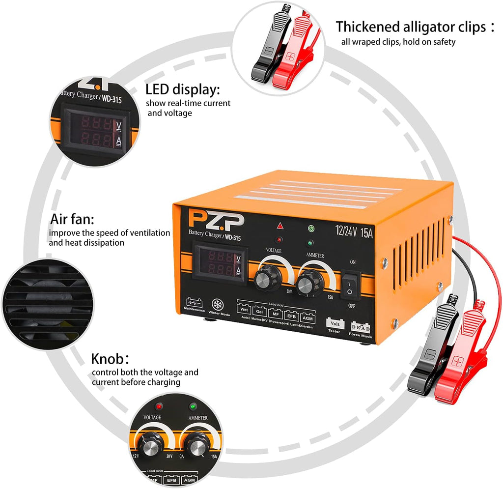 12 Volt 10A Automatic Battery Charger H779015