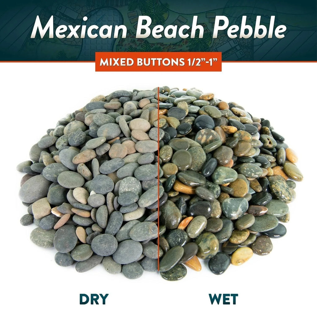 Mexican Beach Pebbles 40 lbs Smooth Round Stones H71280
