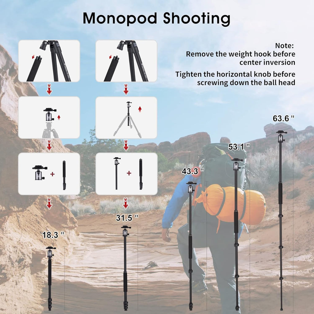 Compact Aluminum Camera Tripod with 360 Degree Ball Head Q284866