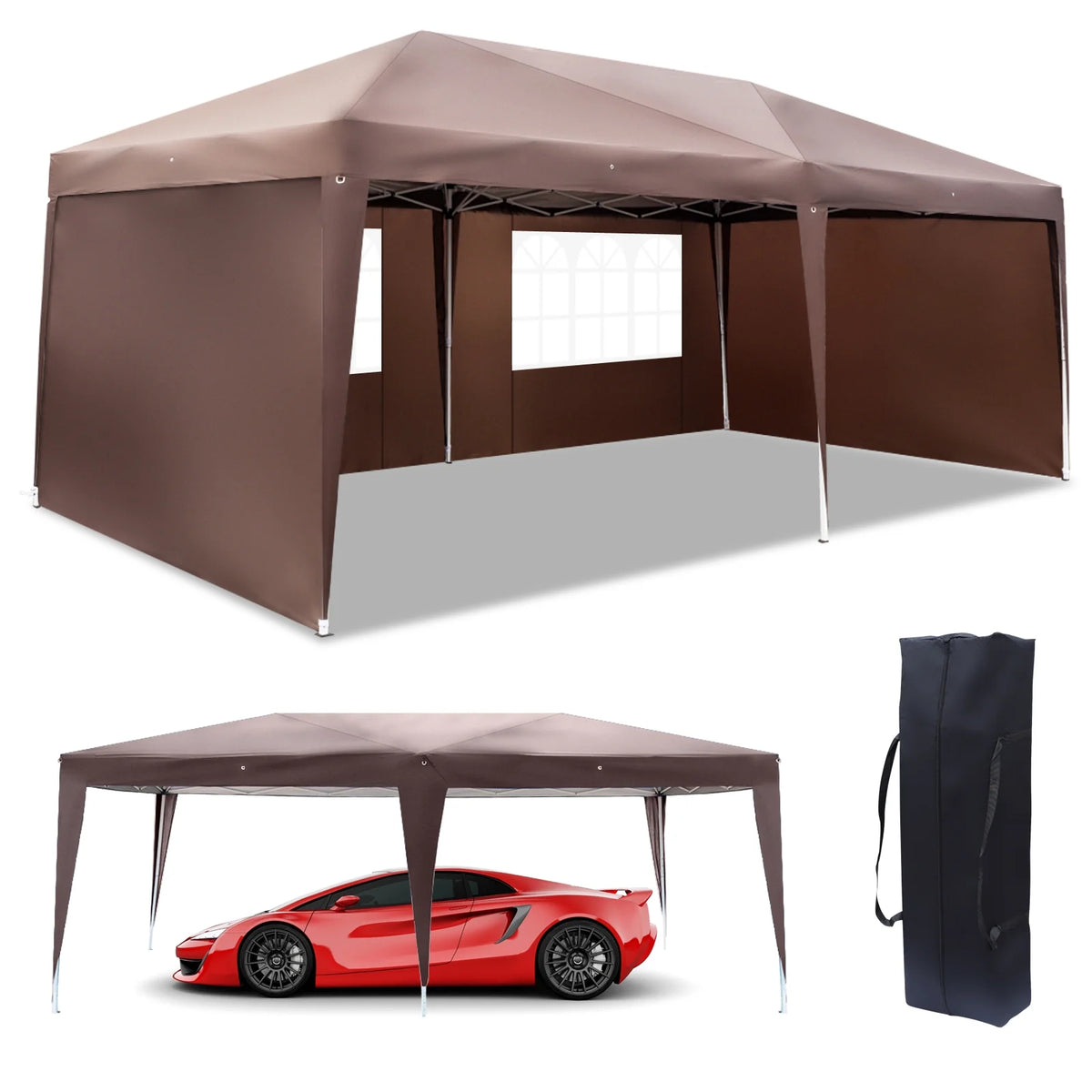 10'x20' Pop Up Canopy Tent with Carry Bag P95567