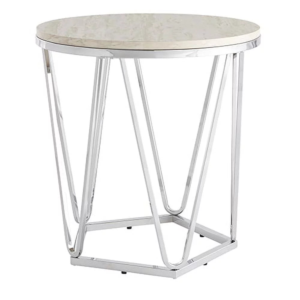 Faux Stone Round Side Table U17182