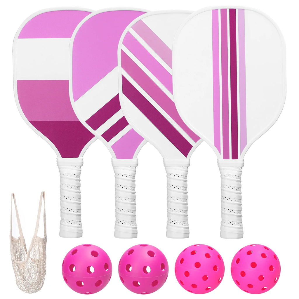 USAPA Approved Pickleball Set of 4 with 4 Balls Pink P4636
