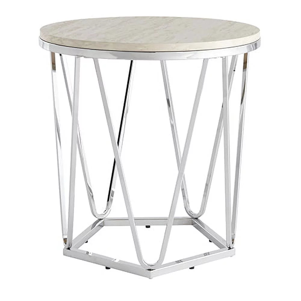 Faux Stone Round Side Table U17182