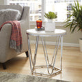 Faux Stone Round Side Table U17182