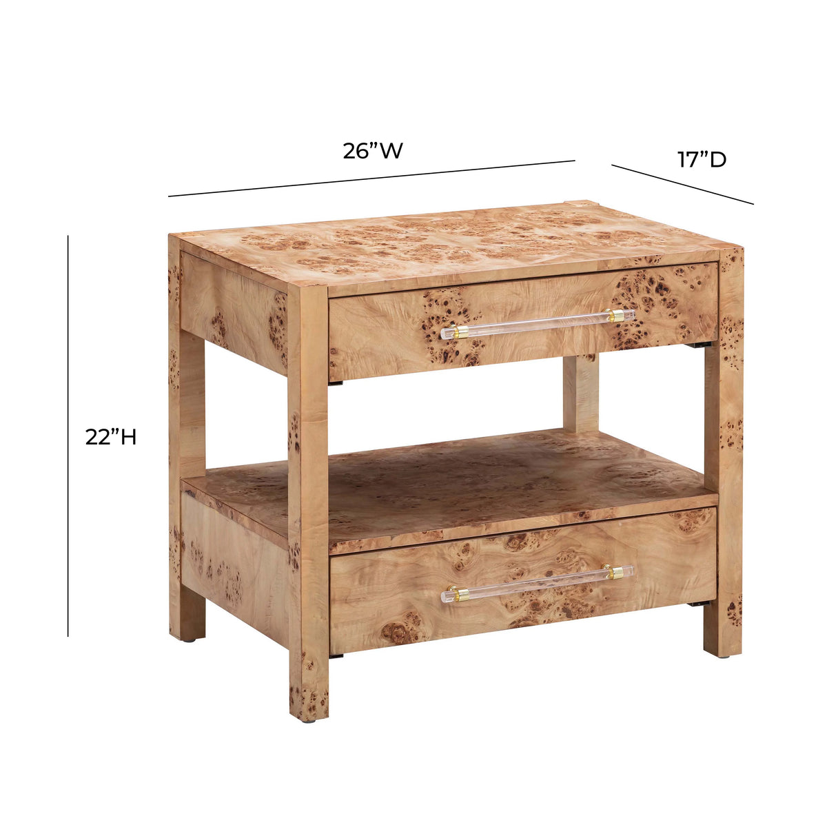 Natural Burl Nightstand Z962