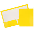 Yellow Laminated Two Pocket Glossy Folders 25/Pack J801