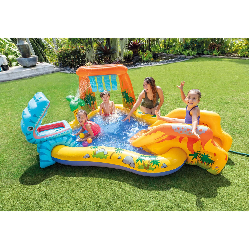 Inflatable Kids Dinosaur Play Center Pool with Slide R31996