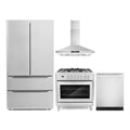 36 Dual Fuel Range, Wall Mount Range Hood, Refrigerator with Ice Maker and Dishwasher A853